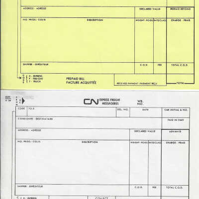 Canadian National Express Freight Messageries: Prepaid Bill