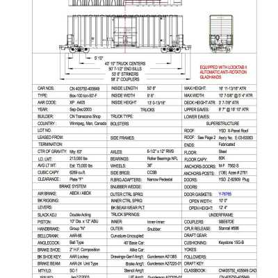 Document, Rolling Stock Plan, Canadian National Railway, CN405750-405849.
