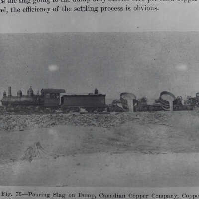 Photograph: Canadian Copper Company Slag Train Dumping Slag
