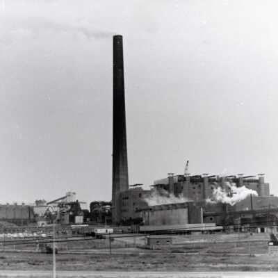 Photograph, Copper Cliff Smelter, From CPR 'Coal Train' Van, July 1978.