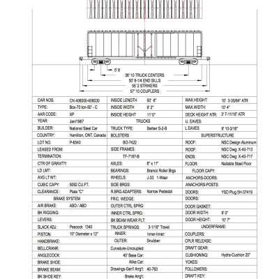 Document, Rolling Stock Plan, Canadian National Railway, CN406000-406030.