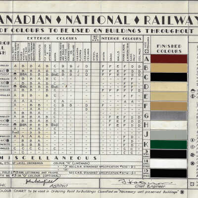 Canadian National Railways Building Colours Pamphlet