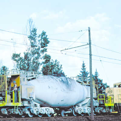 Photograph, INCO Hot Metal Car 6, Locomotive 202.