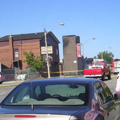 Photograph, Capreol Hotel & Tavern Fire, 2003.