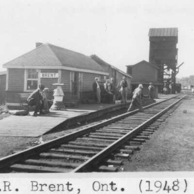Photograph, CNR Station at Brent, Ontario, 1948.