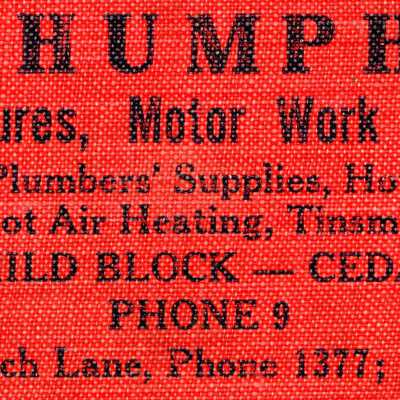 Photograph, Advertisement, D.S. Humphrey.