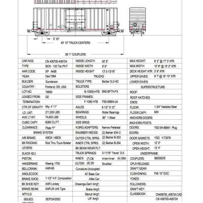 Document, Rolling Stock Plan, Canadian National Railway, CN406700-406724.