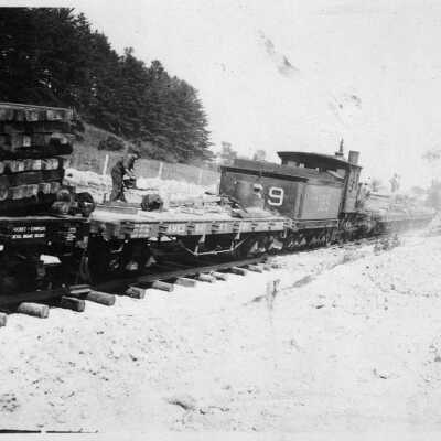 Photograph, First train (Engine 169) over the Canadian Northern Railway, 2 miles east of North Oshawa.