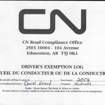 CN: Driver's Exemption Log