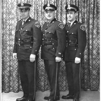 Photograph, Capreol Police Constable Fred Jenkins, Chief James Darling, Constable Carl Campbell