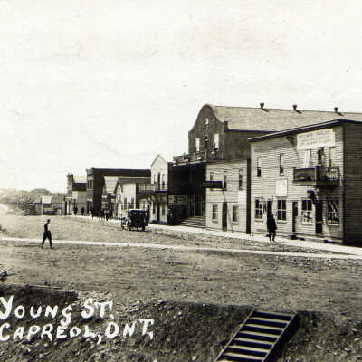 Photograph, Young Street, Plexman Block, Capreol, Ontario.