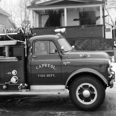 Photograph, Capreol Fire Department Fire Truck, January 3rd 1966.