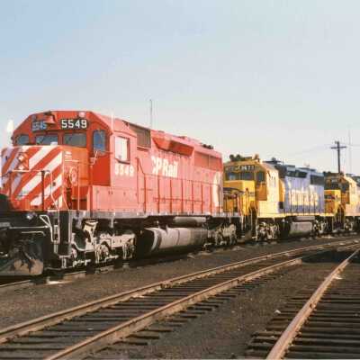 Photograph, CP Rail 5549 Locomotive, Santa Fe 3673.