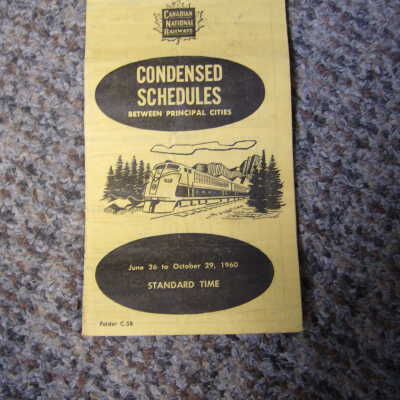 CNR Passenger Timetables between principle cities June 26 1960