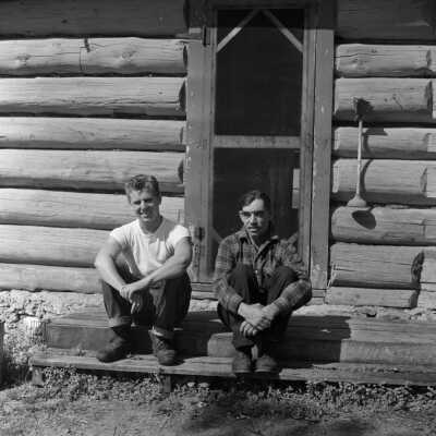 Photograph, Two Forest Rangers at Brent, on Cedar Lake.