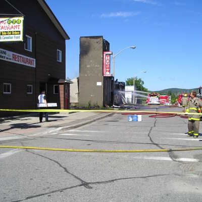 Photograph, Capreol Hotel & Tavern Fire, 2003.