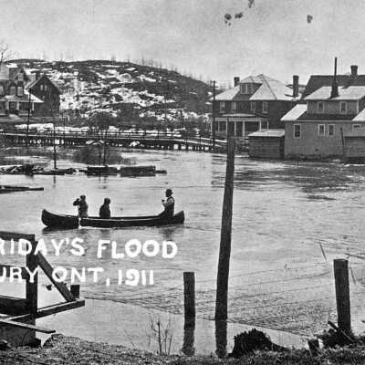 Photograph, Good Friday Flood, Sudbury, Ontario, 1911.