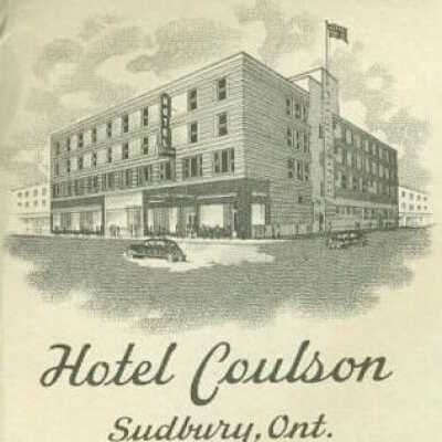 Letterhead, Hotel Coulson, Sudbury, Ontario.