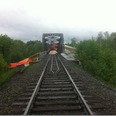 Photograph - CP Bridge collapse and derailment, Wanapitei River, June 3, 2013