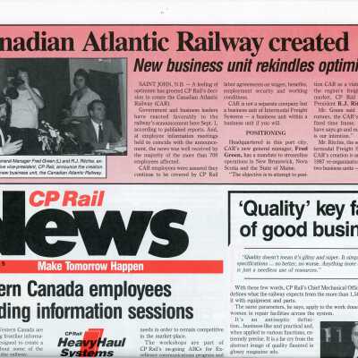 CP Rail News, "Canadian Atlantic Railway created"