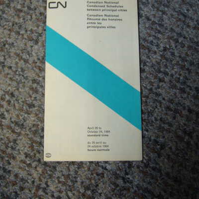 Canadian National Railway Timetable October 1964