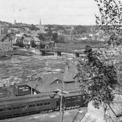 Photograph, View of Parry Sound from railway Station.