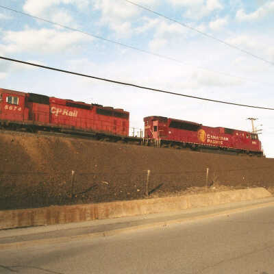 Photograph - CP Rail locomotives from the street