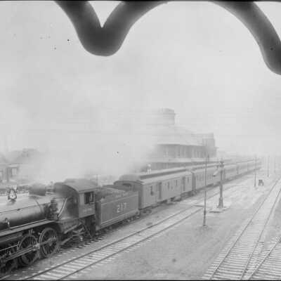 Photograph, Grand Trunk 217 at Stratford, Ontario station.