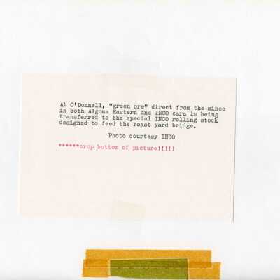 Photograph, Green Ore Transfer Plant, O'Donnell Roast Yard, verso