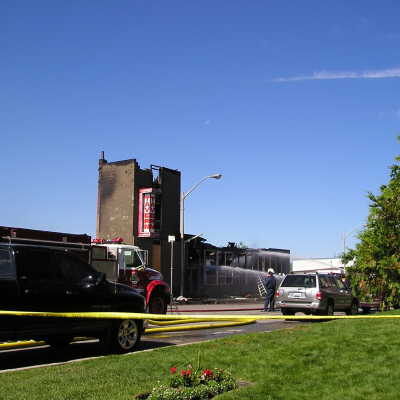 Photograph, Capreol Hotel & Tavern Fire, 2003.