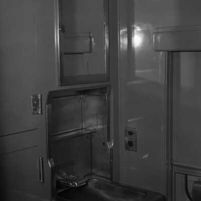 Photograph, Canadian National Railways (CNR) car - sink bathroom.