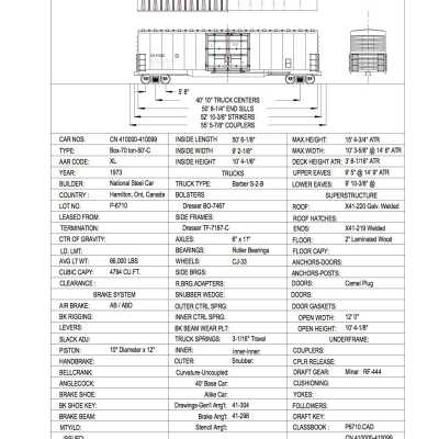 Document, Rolling Stock Plan, Canadian National Railway, CN410000-410099.