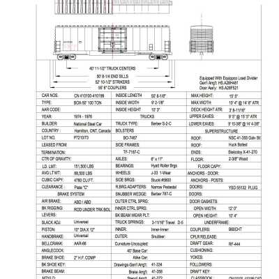 Document, Rolling Stock Plan, Canadian National Railway, CN410100-410199.