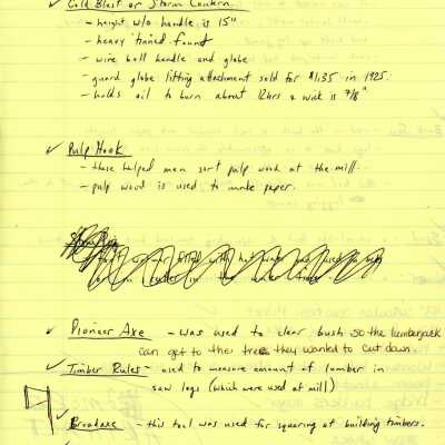 Document, Lumbering Notes.