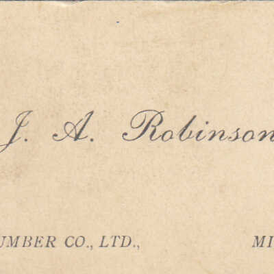 Photograph - J. A. Robinson Business Card