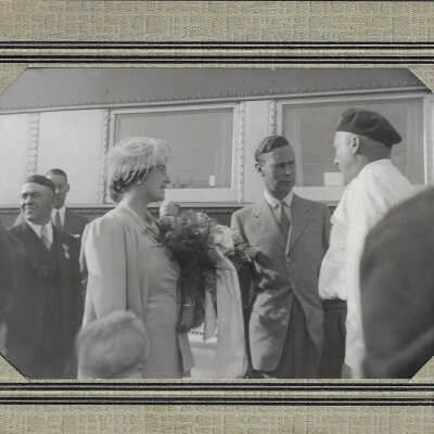 King George and Queen Elizabeth on the Royal Tour of 1939 at their Stop in Capreol