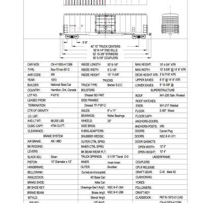 Document, Rolling Stock Plan, Canadian National Railway, CN411000-411399.
