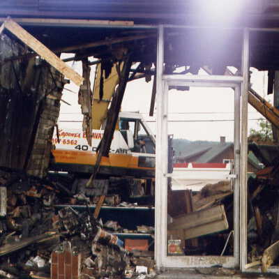 Photograph, Capreol Hardware Store Fire.