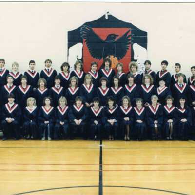 Photograph, Capreol Highschool Graduation Photo in front of Mural.