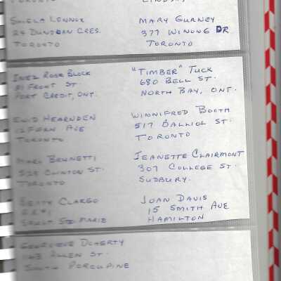 Photograph - Names of individuals at D'arcy Cropp Camp Summer 1946