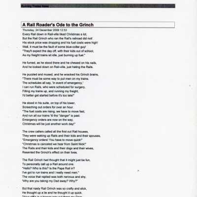 Document, "A Railroader's Ode to the Grinch".