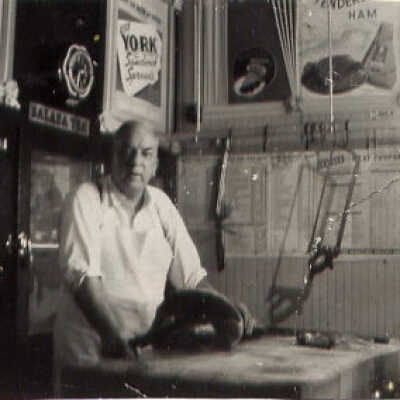 Photograph, Roy Barrand, Butcher Shop, Capreol, 1935.