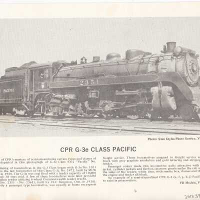 Photograph, CPR G-3e Class Pacific