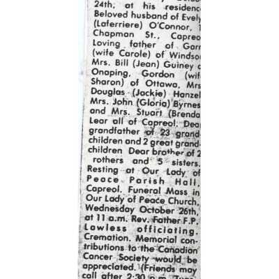 Document, Obituary, John J. O'Connor.