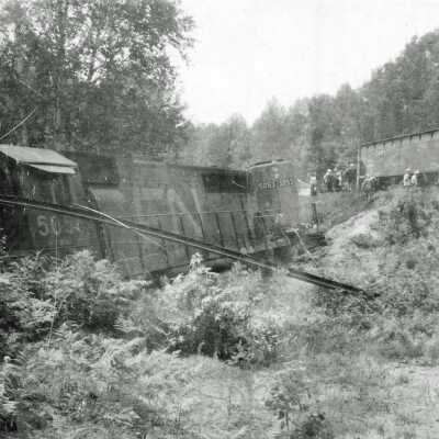 Photograph, Kilrush Derailment, August 1970.