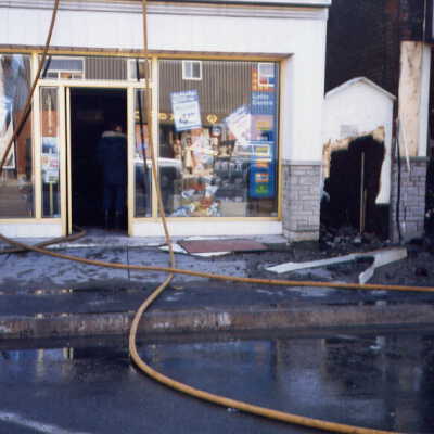 Photograph, Capreol Hardware Store Fire.