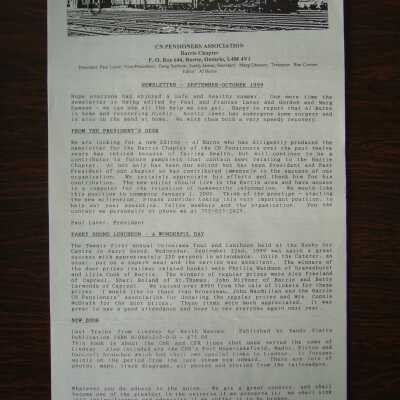 CN Pensioners Association September/October 1999 Newsletter