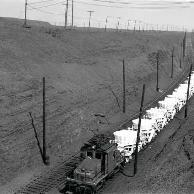INCO Slag Train being Pulled by INCO Locomotive #111