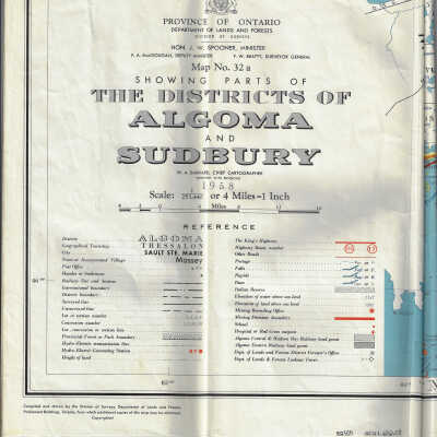 Map of Districts Alogma and Sudbury