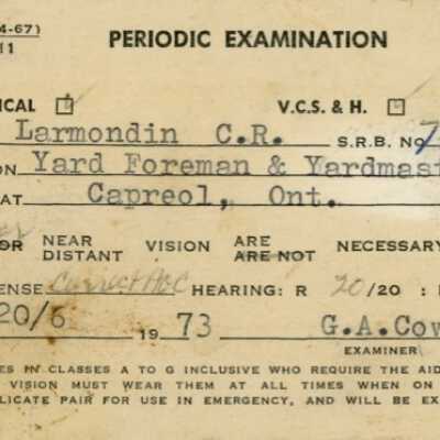 Canadian National Periodic Examination: Charlie Larmondin.